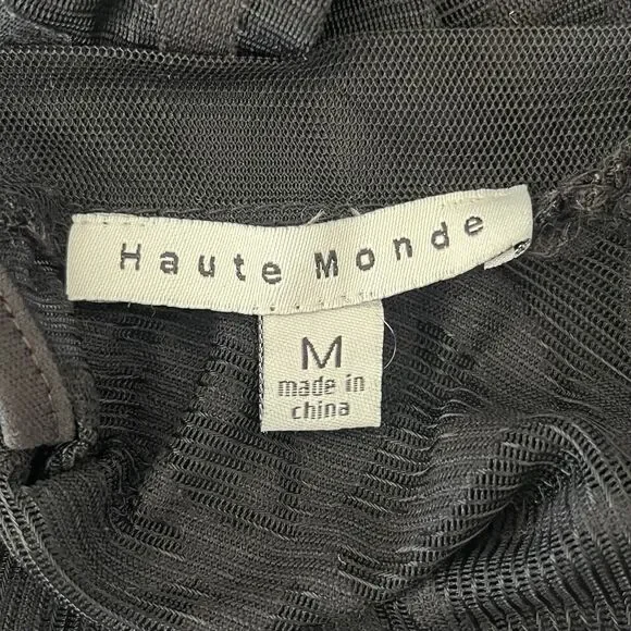 Haute Monde Whimsigoth Bell Sleeve Lace Top Size M Black Witchy Vamp Dark Fairy - Picture 7 of 10